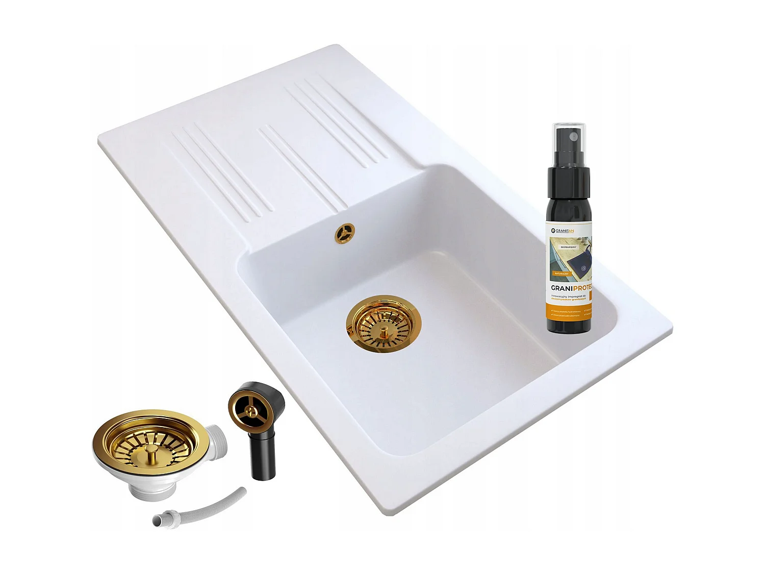 ÉVIER EN GRANIT ADA GOLD SIPHON MURAL D