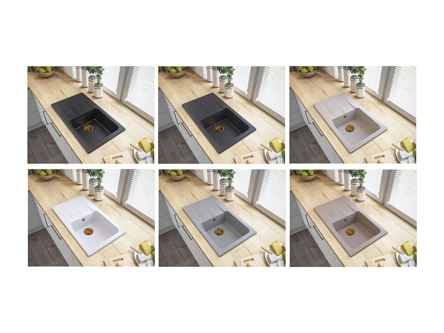 ÉVIER EN GRANIT ADA GOLD SIPHON MURAL D