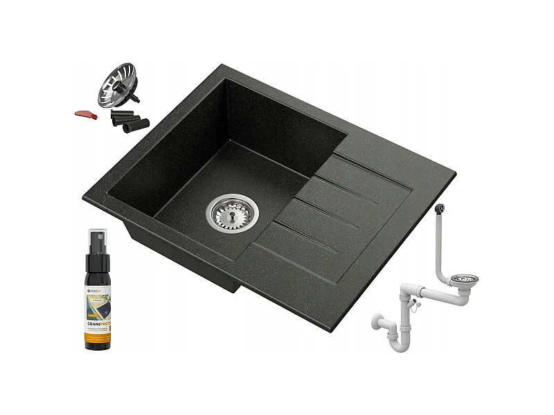 ÉVIER EN GRANIT ÉTANCHÉITÉ SIPHON CLICK KLAK GRANIT