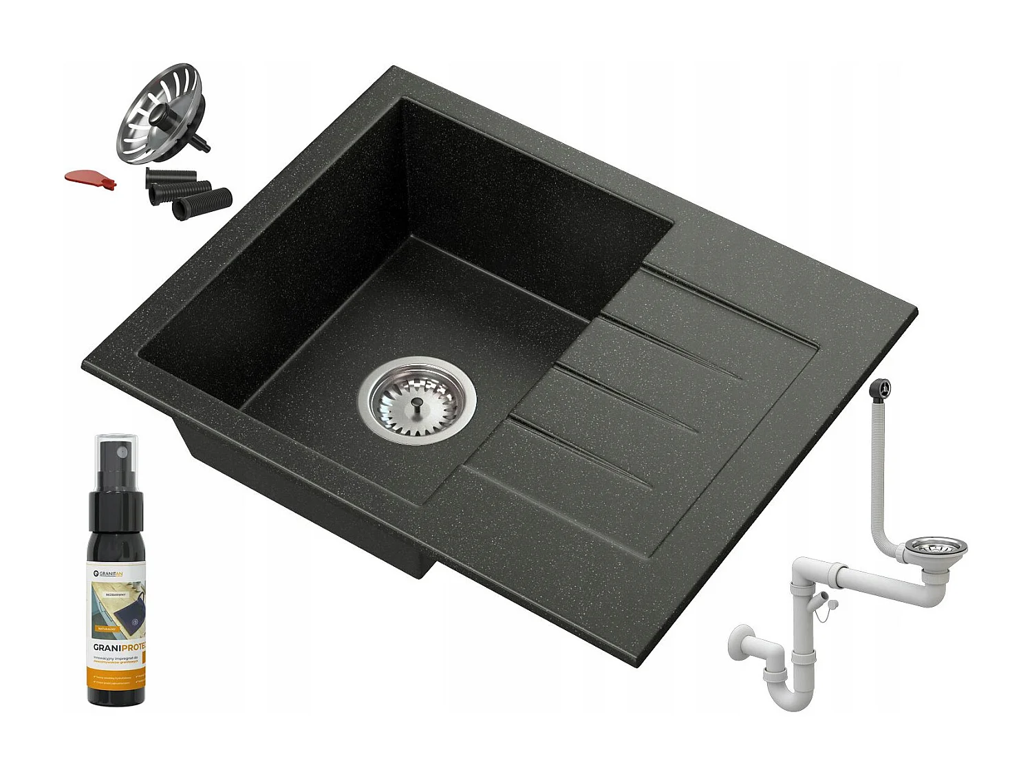 ÉVIER EN GRANIT ÉTANCHÉITÉ SIPHON CLICK KLAK GRANIT