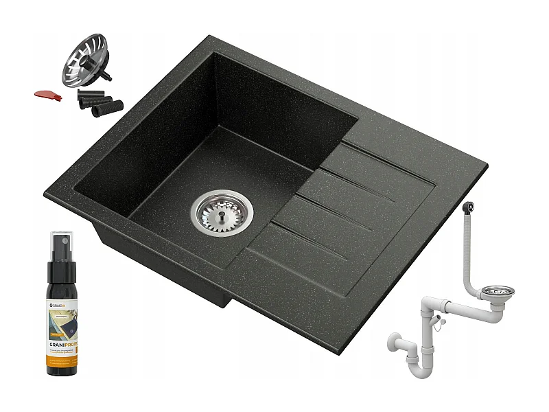 ÉVIER EN GRANIT ÉTANCHÉITÉ SIPHON CLICK KLAK GRANIT