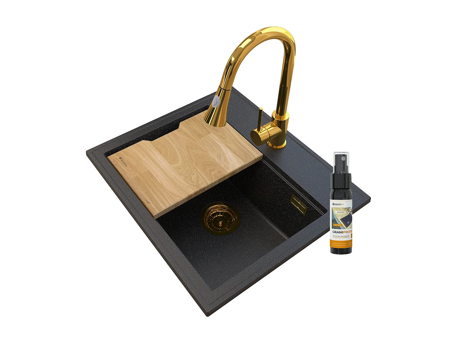 FOXAL GOLDEN LINE ÉVIER GRANIT + ÉVIER SERPENT OR