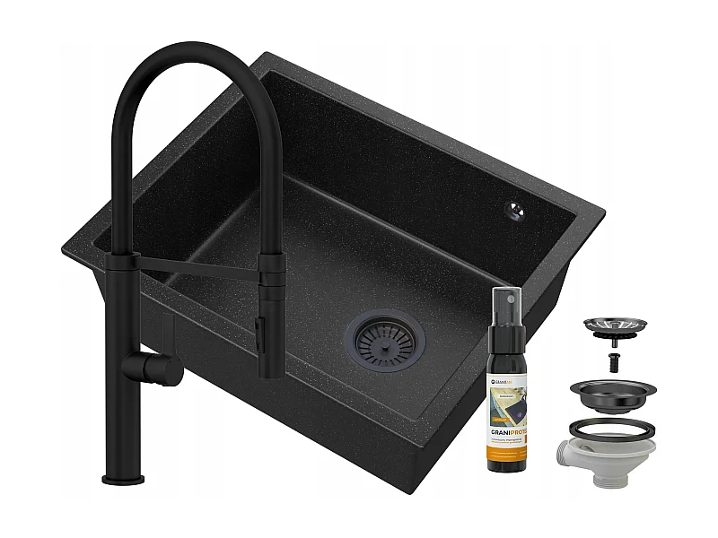 ÉVIER SOUS PLAN EN GRANIT ÉVIER SOUS PLAN EN SALIX NOIR