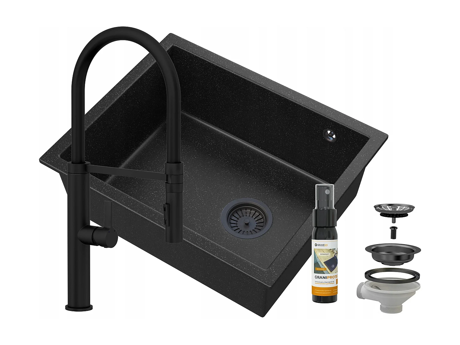 ÉVIER SOUS PLAN EN GRANIT ÉVIER SOUS PLAN EN SALIX NOIR