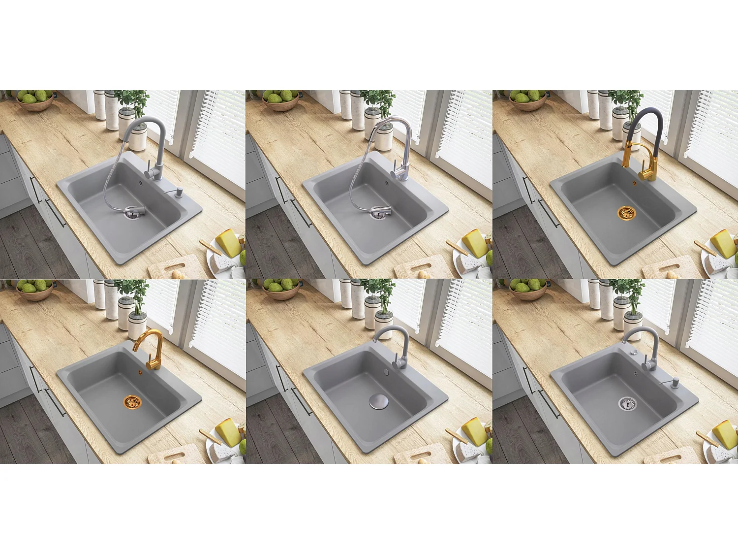 ÉVIER EN GRANIT ZANTE IMPRÉGNÉ 1 COMPARTIMENT SIPHON CLICK