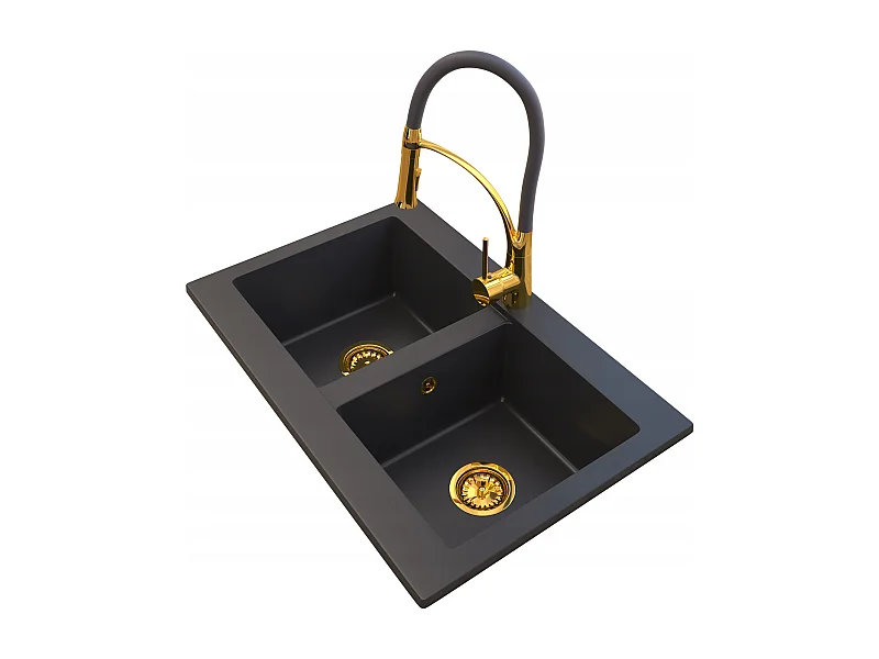 ÉVIER DE CUISINE EN GRANIT VERSO MITIGEUR OR