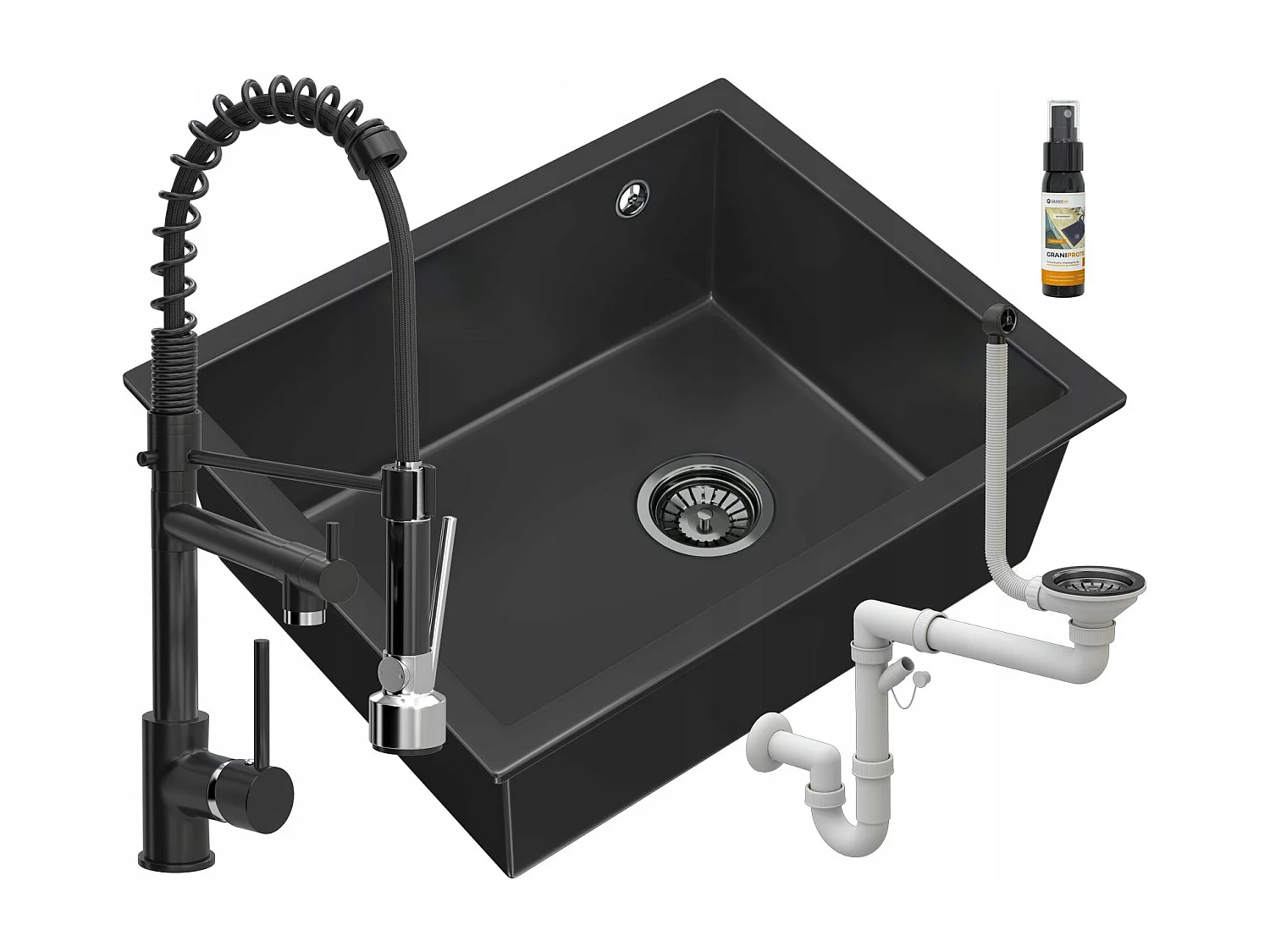 ÉVIER PAVÉ NOIR SOUS PLAN GRANITAN