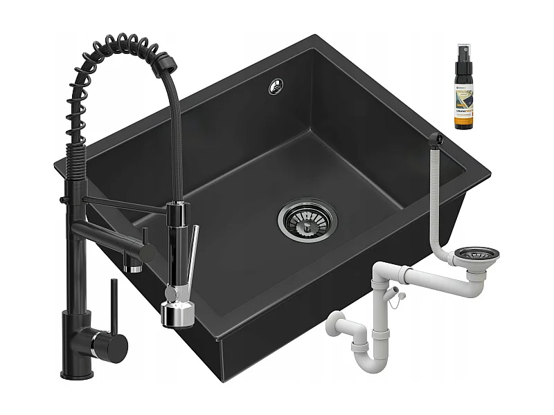 ÉVIER PAVÉ NOIR SOUS PLAN GRANITAN