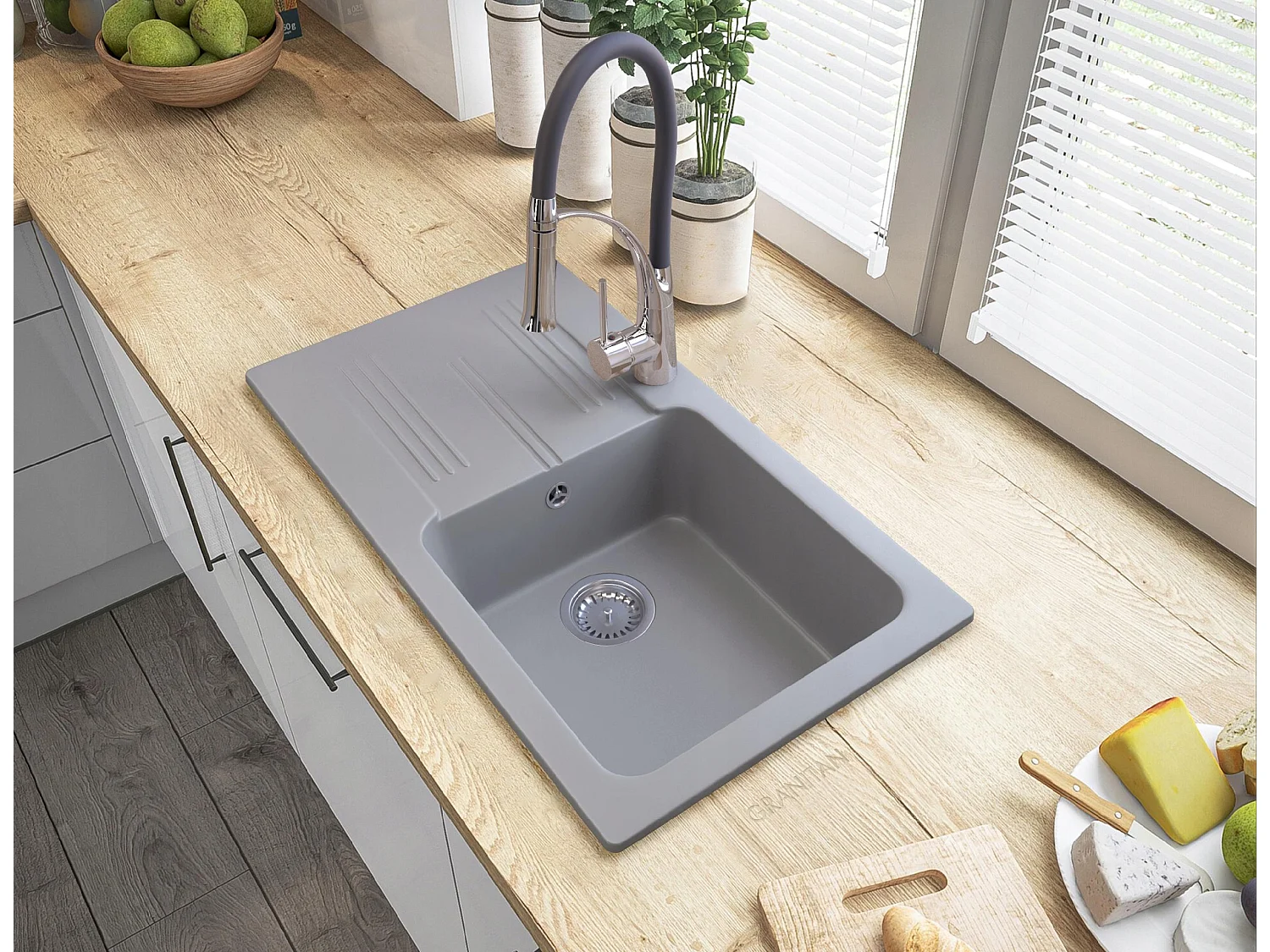 ÉVIER EN GRANIT SIPHON ADA À UN BAC