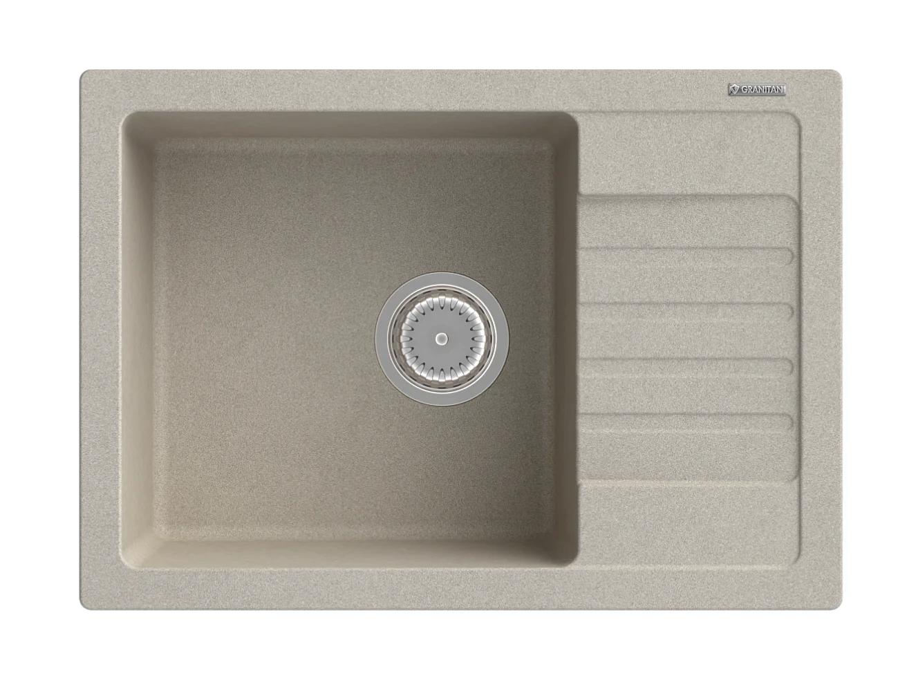 ÉVIER GRANIT BEIGE ARGOS + ROBINET SPIRALE +SIPHON