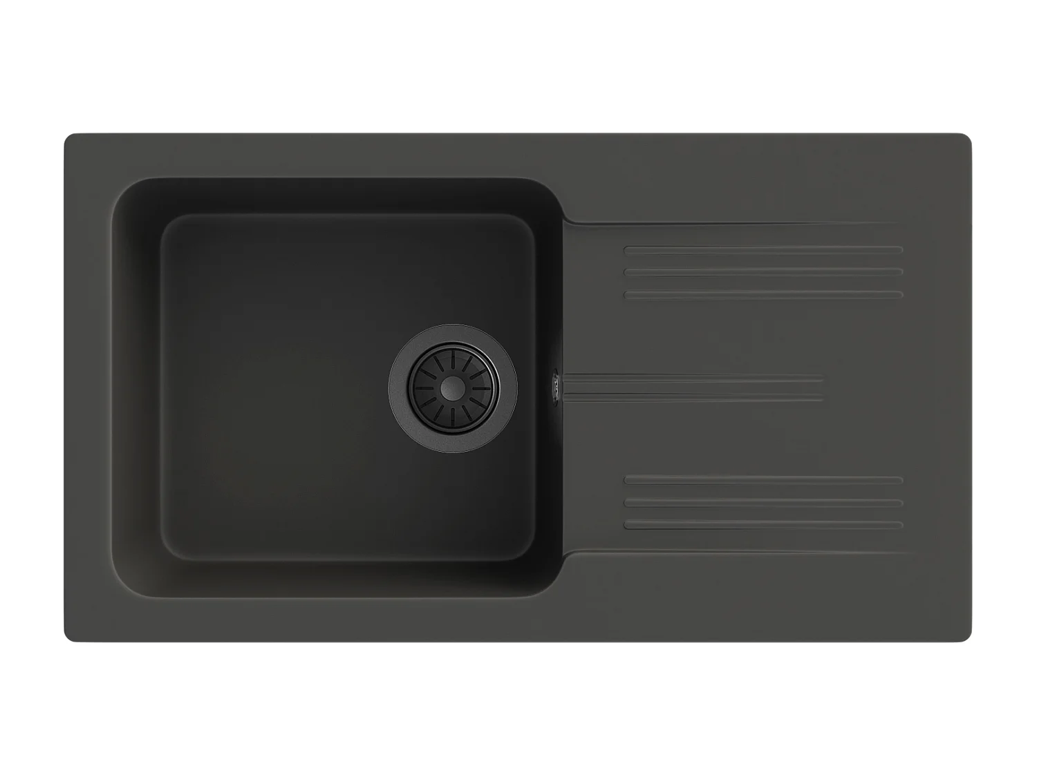 ÉVIER EN GRANIT ÉVIER À UN BAC ADA MITIGEUR NOIR PANIER SIPHON