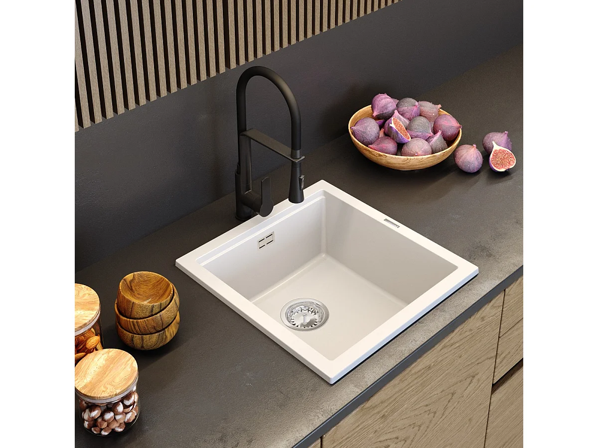 GRANIT ÉVIER SOUS PLAN RECTANGULAIRE TROP PLEIN TUGA48