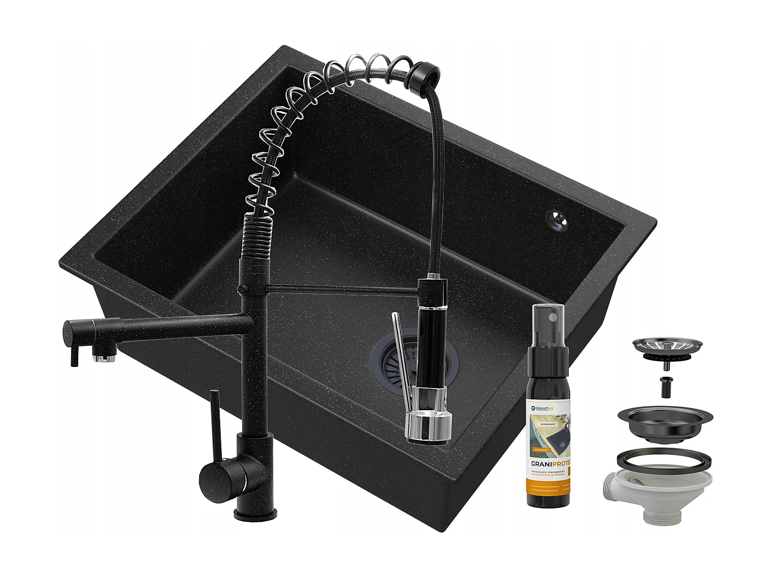 ÉVIER SOUS PLAN EN GRANIT ÉVIER SOUS PLAN EN SALIX NOIR
