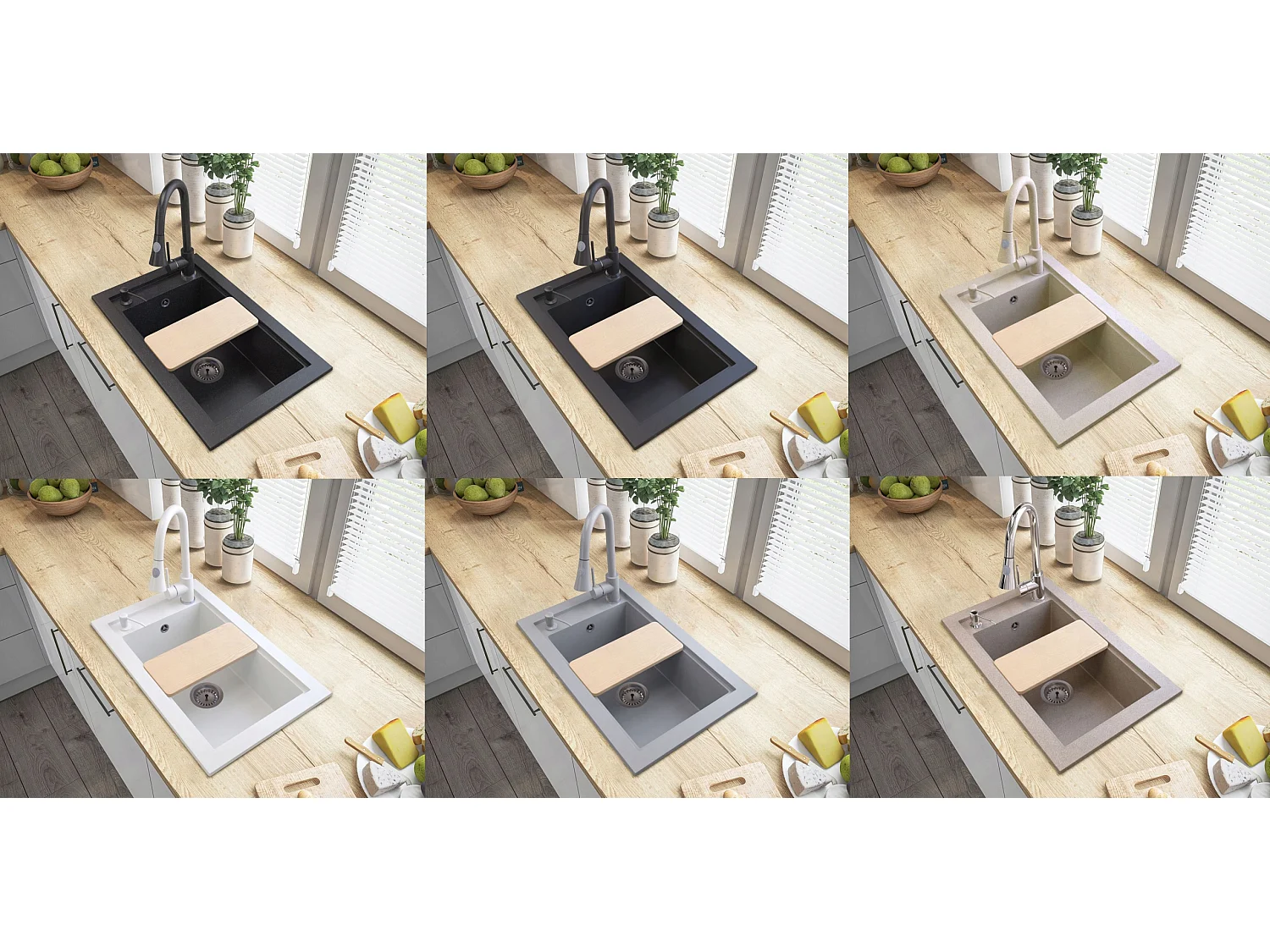 ENSEMBLE D'ÉVIER EN GRANIT À UN SEUL BAC+++