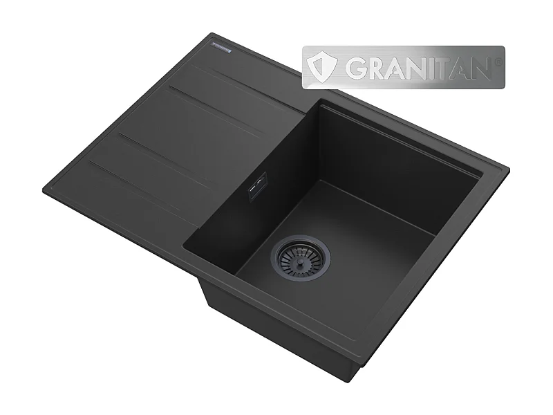 SIPHON POUR ÉVIER EN GRANIT NOIR LUGO