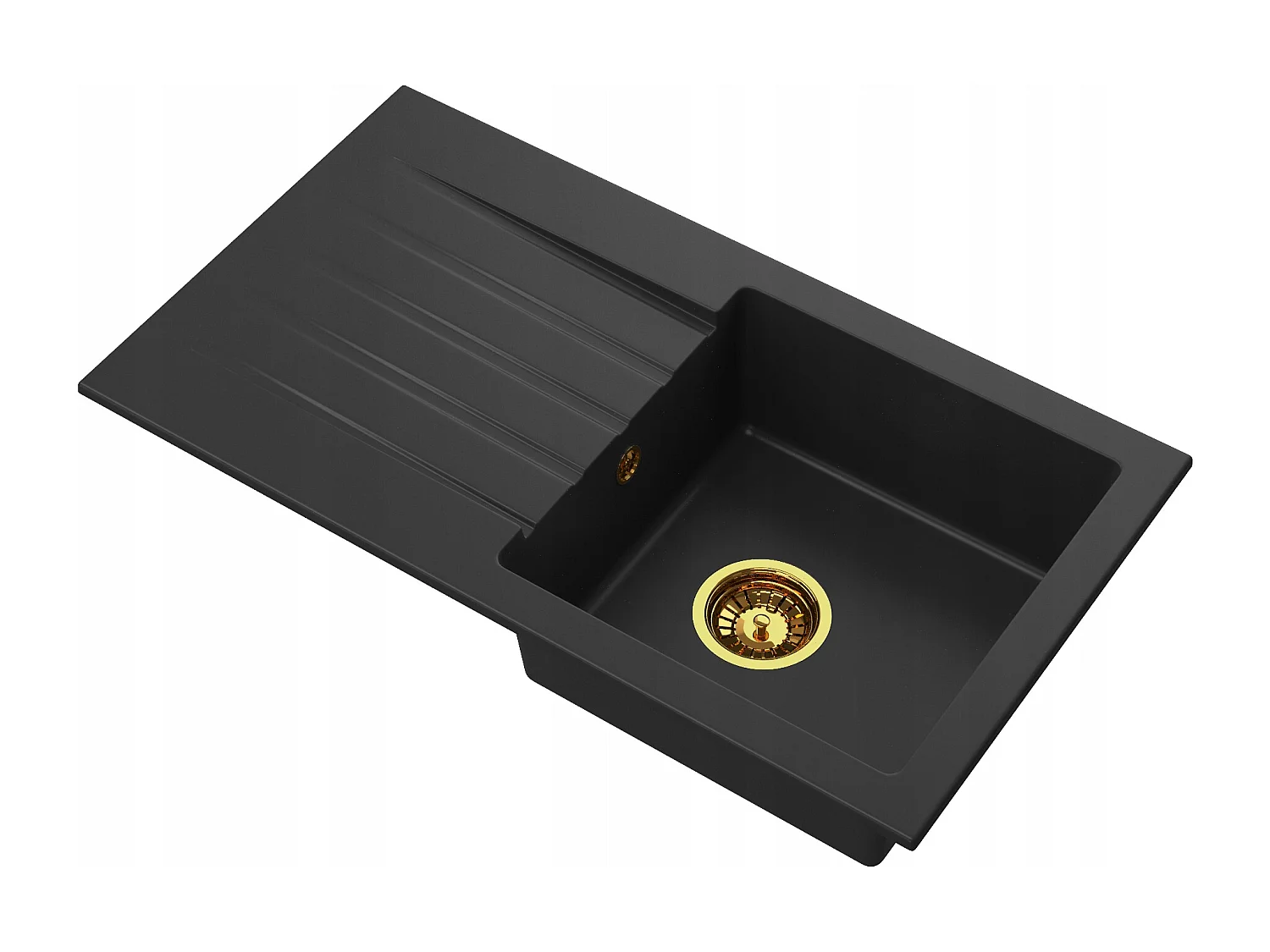 ÉVIER EN GRANIT AVEC ÉGOUTTOIR SIPHON OR