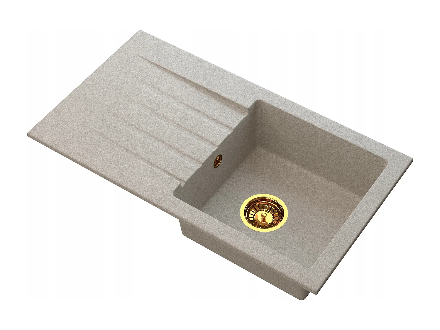 ÉVIER EN GRANIT AVEC ÉGOUTTOIR SIPHON OR
