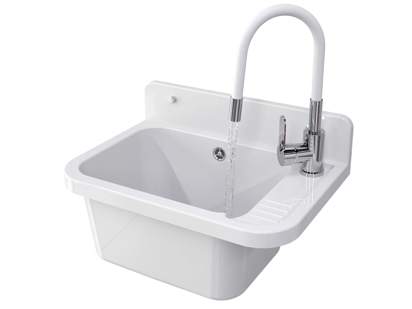 ÉVIER DE FERME MÉLANGEUR D'ÉVIER TECHNIQUE BLANC BEC FLEXIBLE PARON