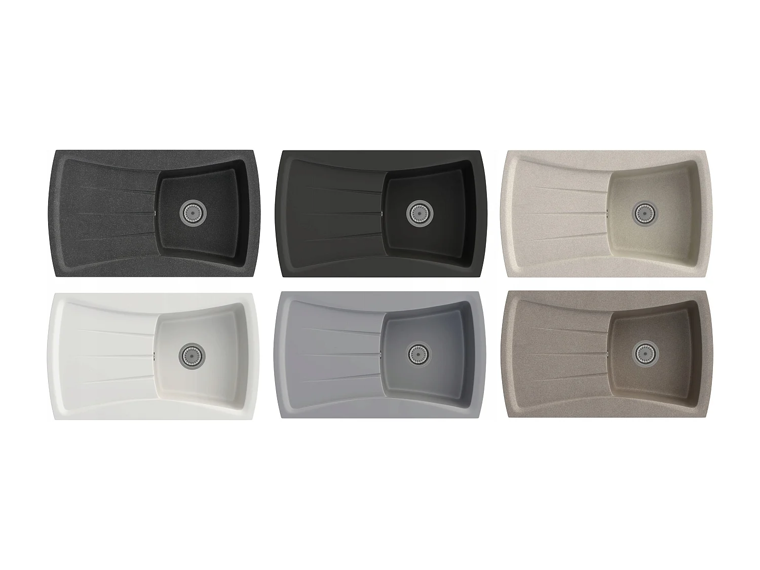 ÉVIER EN GRANIT 1 GRAND BOL 6 COULEURS