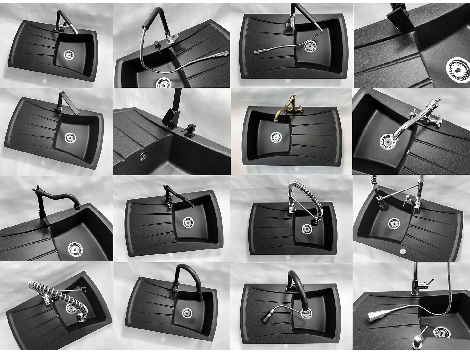 ÉVIER EN GRANIT 1 GRAND BOL 6 COULEURS