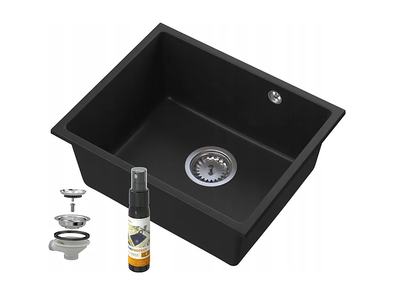 MANADO BLACK UNDERMOUNT CHROME SINK 50