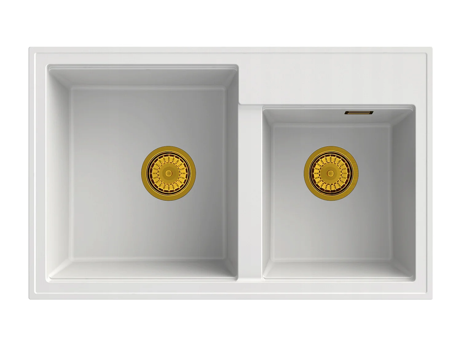 ÉVIER GRANIT BLANC 2 COMPARTIMENTS SIPHON GOLDEN HECTOR