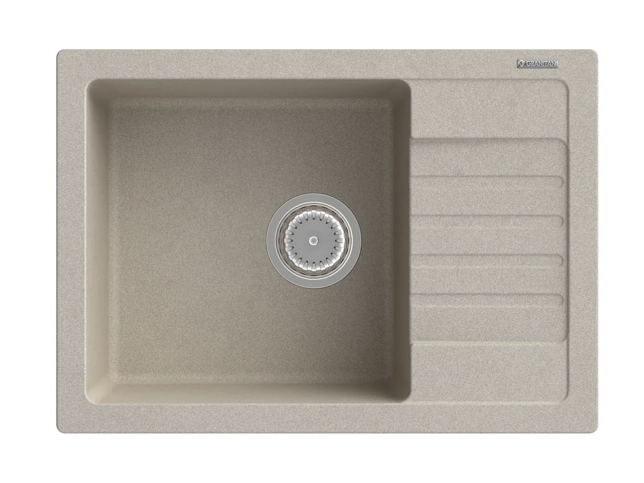ÉVIER EN GRANIT BEIGE ARGOS + MITIGEUR BETA + SIPHON