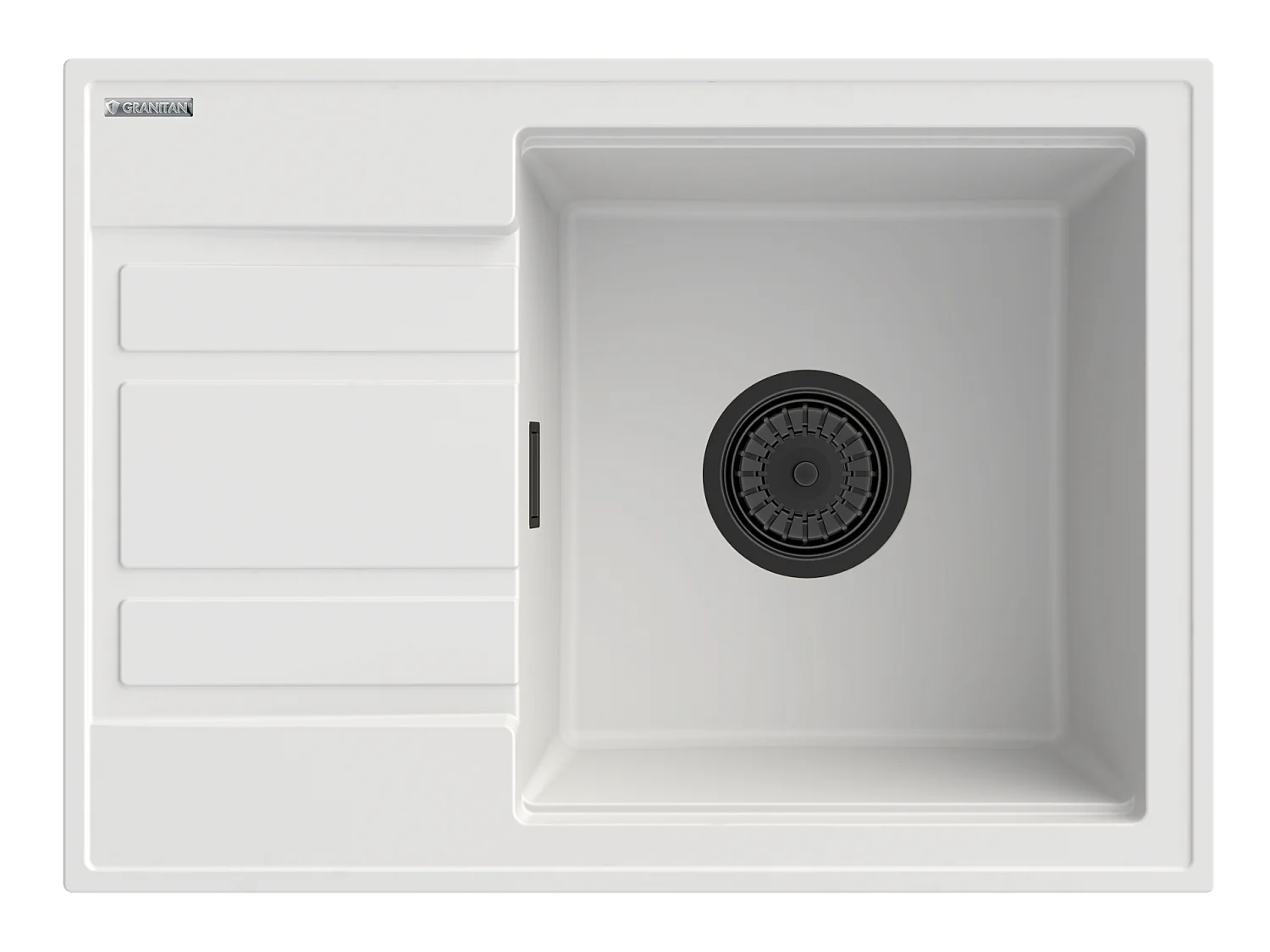 ÉGOUTTOIR D'ÉVIER EN GRANIT SIPHON WETAR NOIR