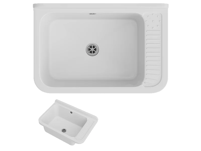 TECHNIQUE ÉVIER UTILITAIRE BLANC CHAMBRE DE TRAVAIL BUANDERIE GARAGE NEGRA LARGE