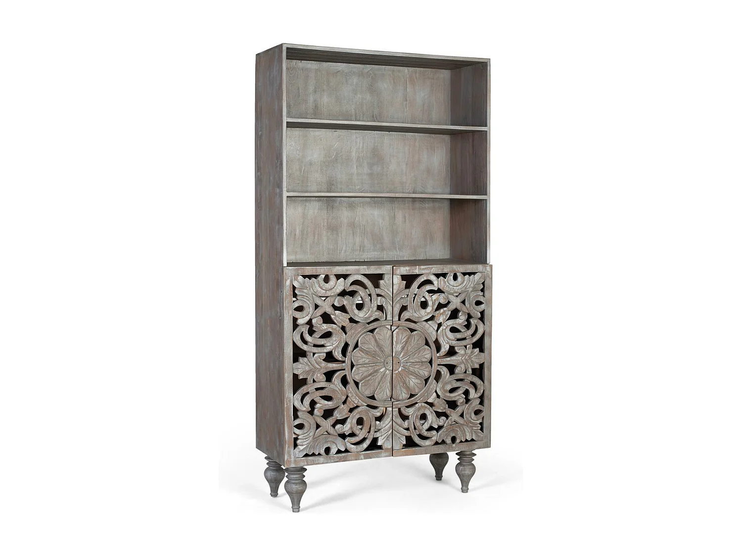 Libreria in legno massello di mango 180 cm