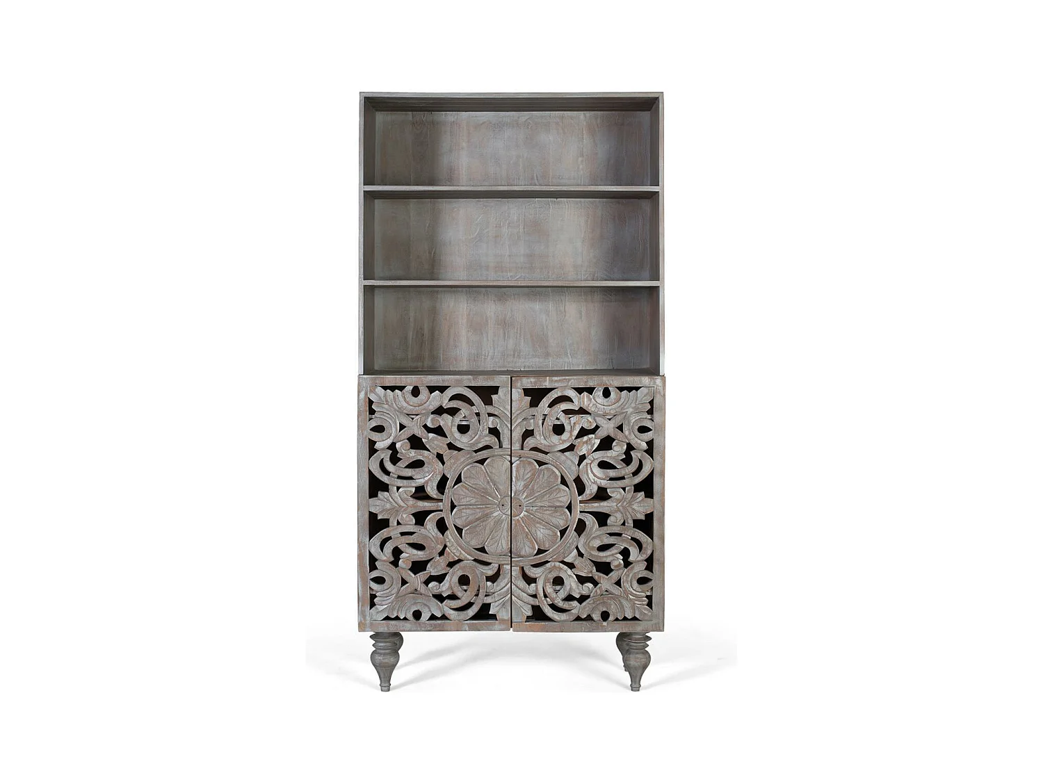 Bibliothèque en bois de manguier massif 180 cm
