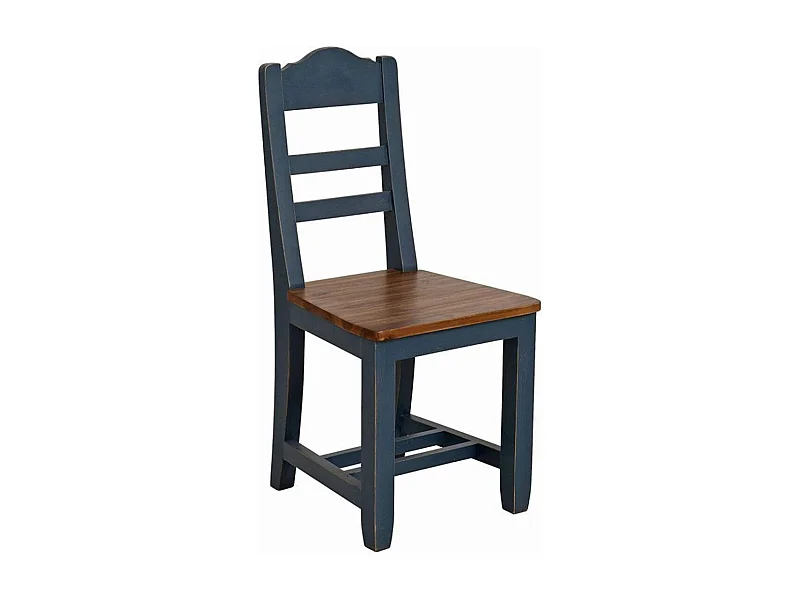 Lot de 2 chaises campagne Bois Bleu - Brocante Interior's