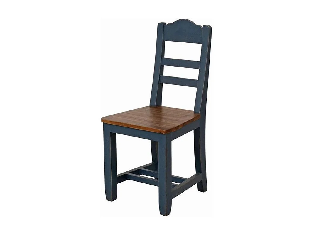 Lot de 2 chaises campagne Bois Bleu - Brocante Interior's