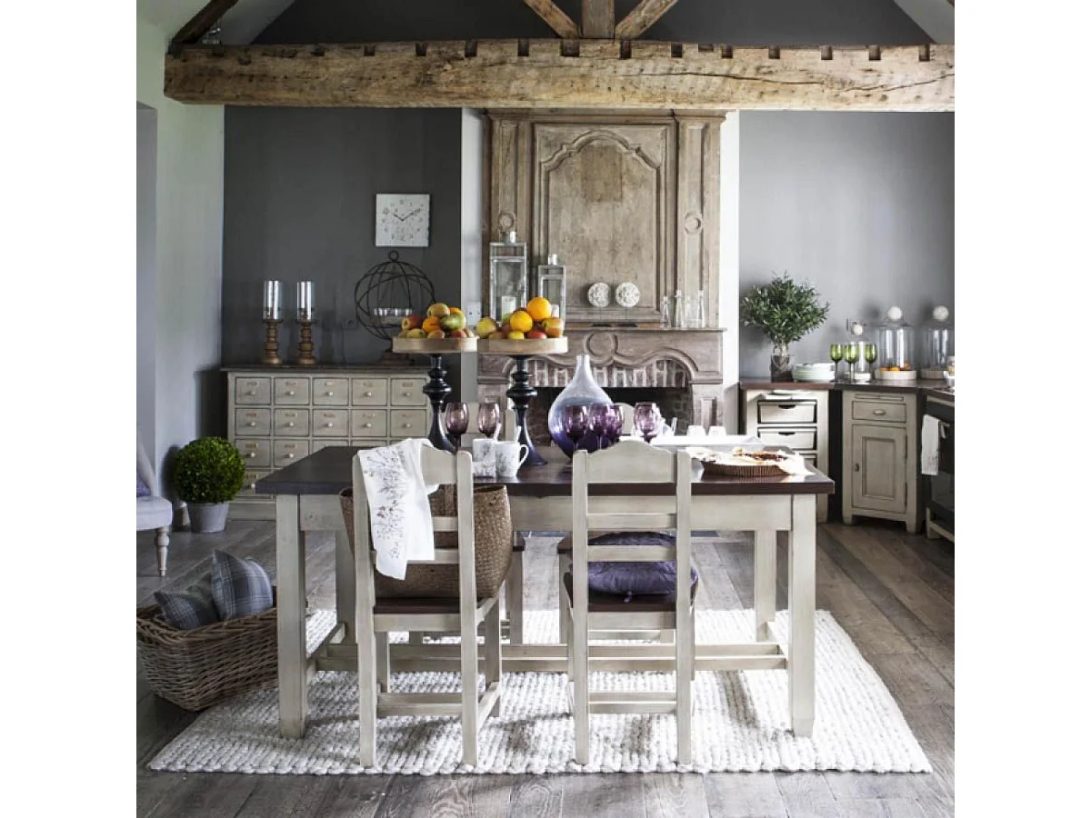 Lot de 2 chaises campagne Bois Beige - Brocante Interior's