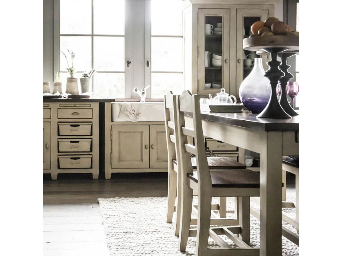 Lot de 2 chaises campagne Bois Beige - Brocante Interior's