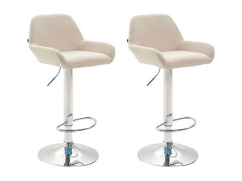 Lot de 2 tabourets métal crème 51 x 52 x 89 cm 10_0004039