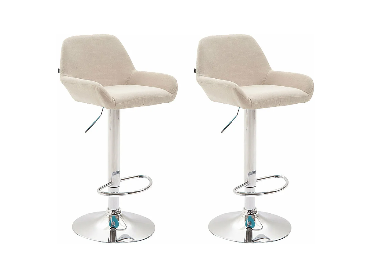 Lot de 2 tabourets métal crème 51 x 52 x 89 cm 10_0004039