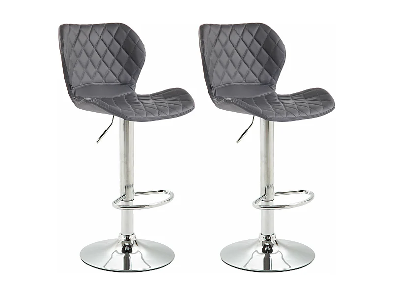 Lot de 2 tabourets métal grise 47 x 51 x 88 cm 10_0004103