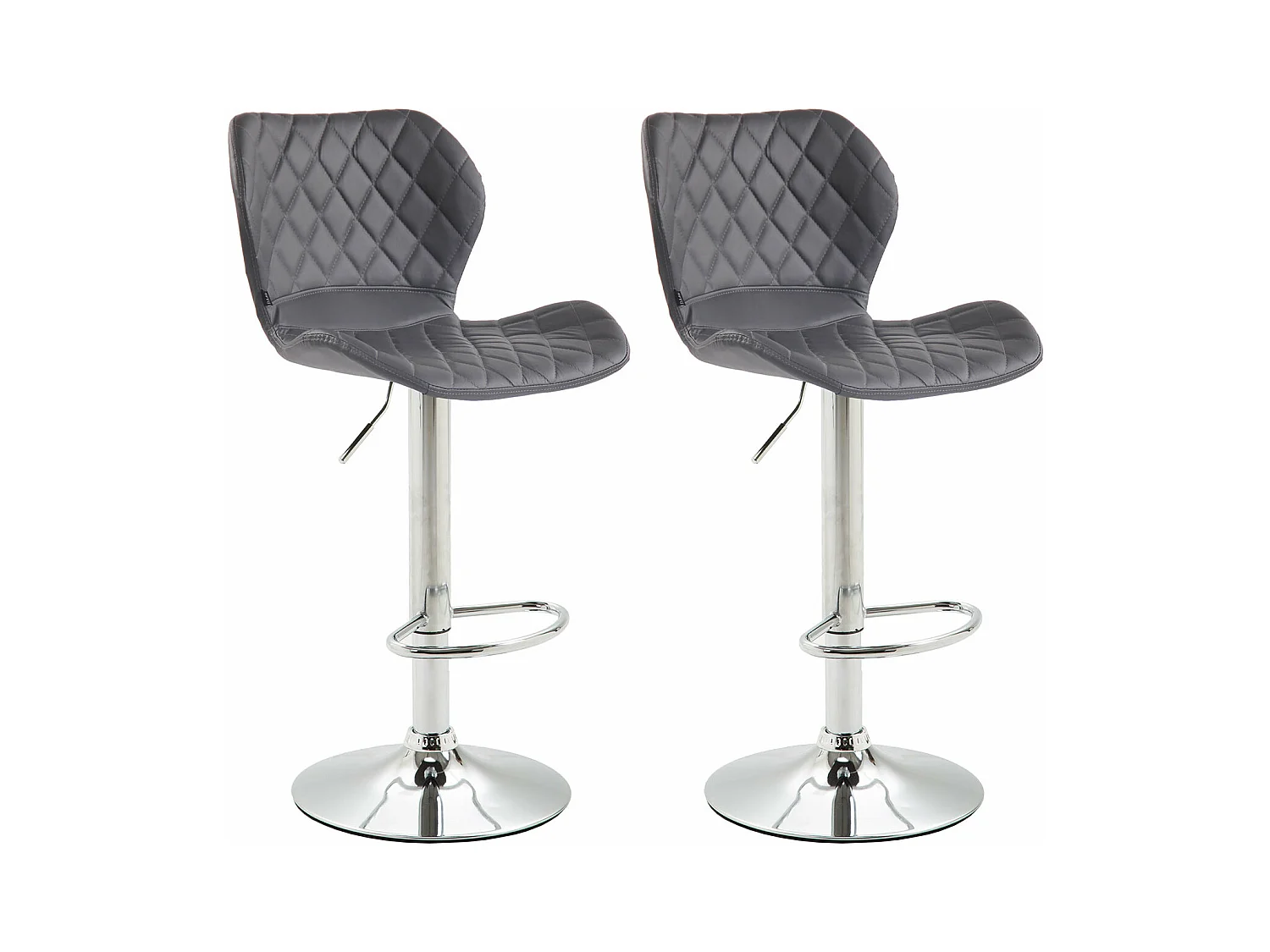 Lot de 2 tabourets métal grise 47 x 51 x 88 cm 10_0004103