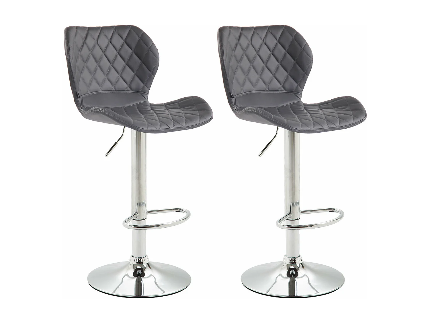 Lot de 2 tabourets métal grise 47 x 51 x 88 cm 10_0004103