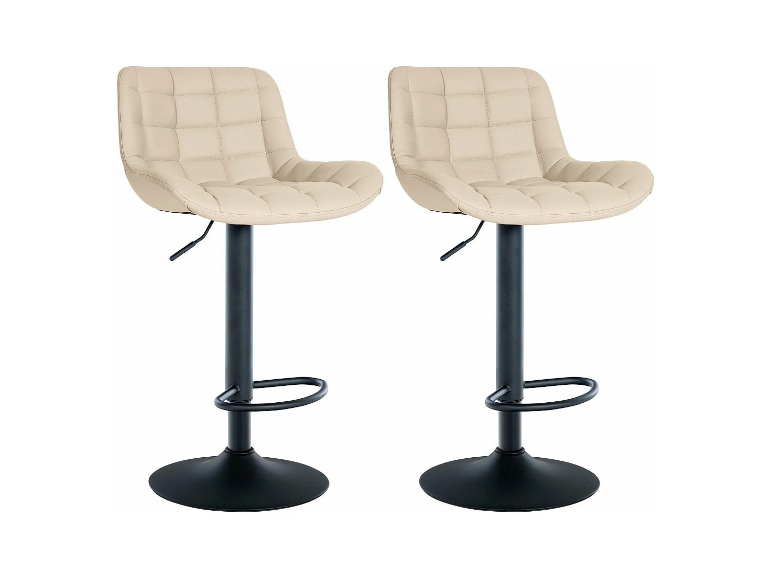 Lot de 2 tabourets métal crème 48 x 54 x 81 cm 10_0004442