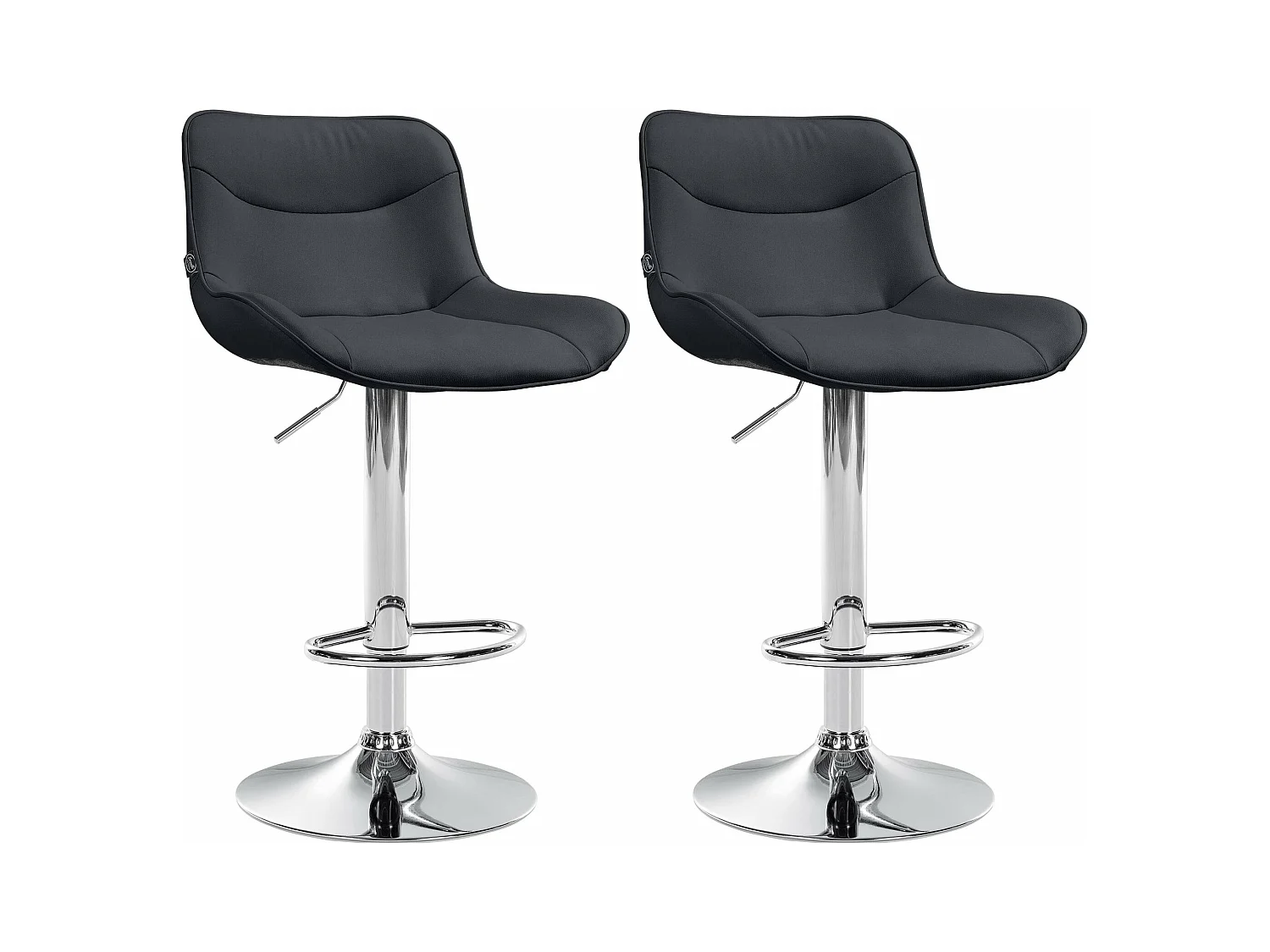 Lot de 2 tabourets métal argentée 49 x 51 x 85 cm 10_0004450