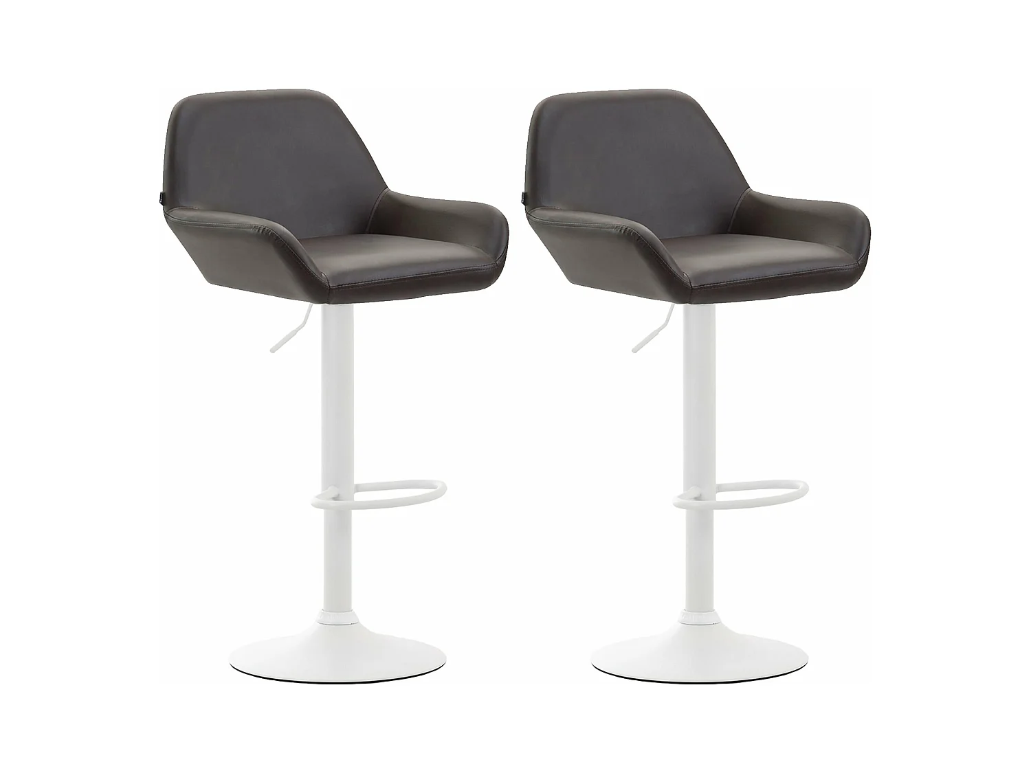 Lot de 2 tabourets métal blanche 51 x 52 x 89 cm 10_0004029