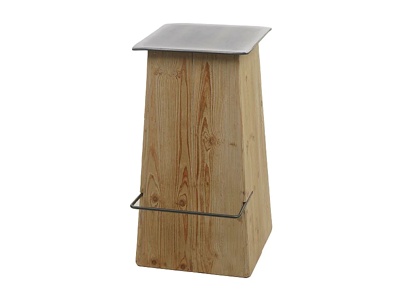 Tabouret de bar avec effet bois marron 49 x 44 x 81 cm 04_0008585