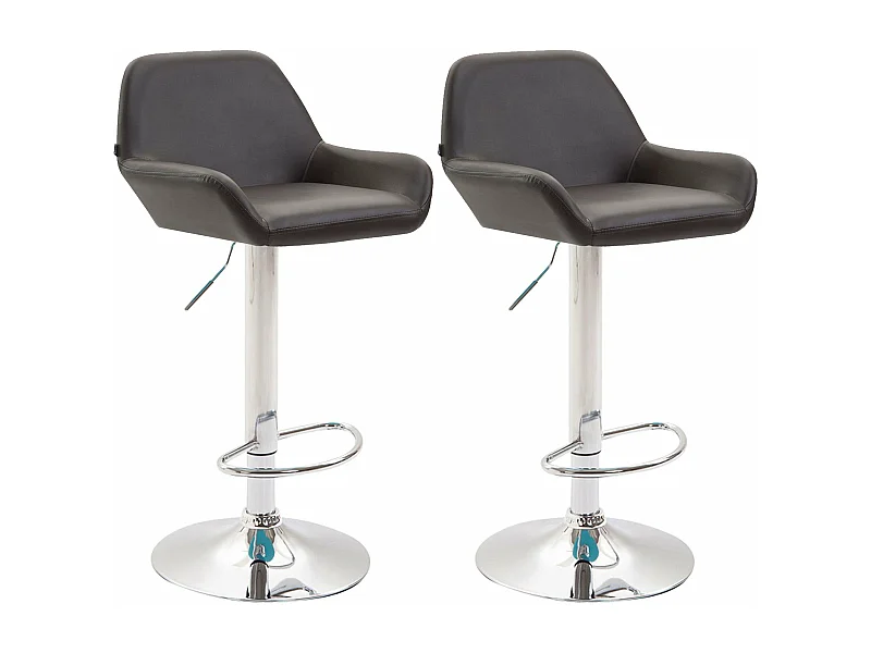 Lot de 2 tabourets métal marron 51 x 52 x 89 cm 10_0004020