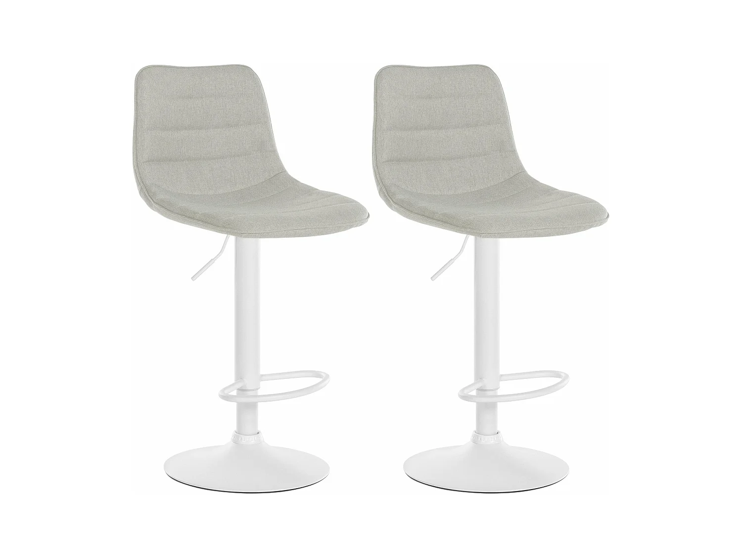 Lot de 2 tabourets métal blanche 45 x 46 x 89 cm 10_0004317