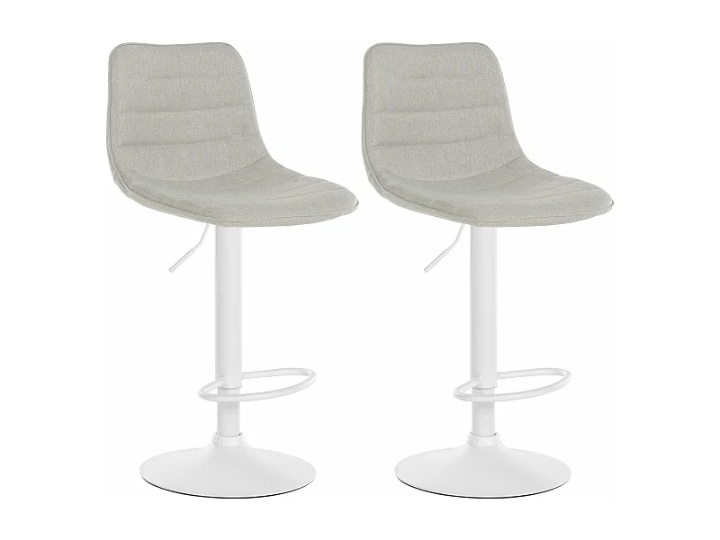 Lot de 2 tabourets métal blanche 45 x 46 x 89 cm 10_0004317