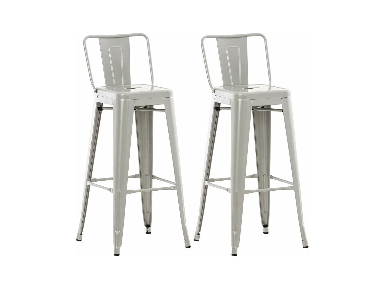 Lot de 2 tabourets métal grise 44 x 43 x 96 cm 10_0000967