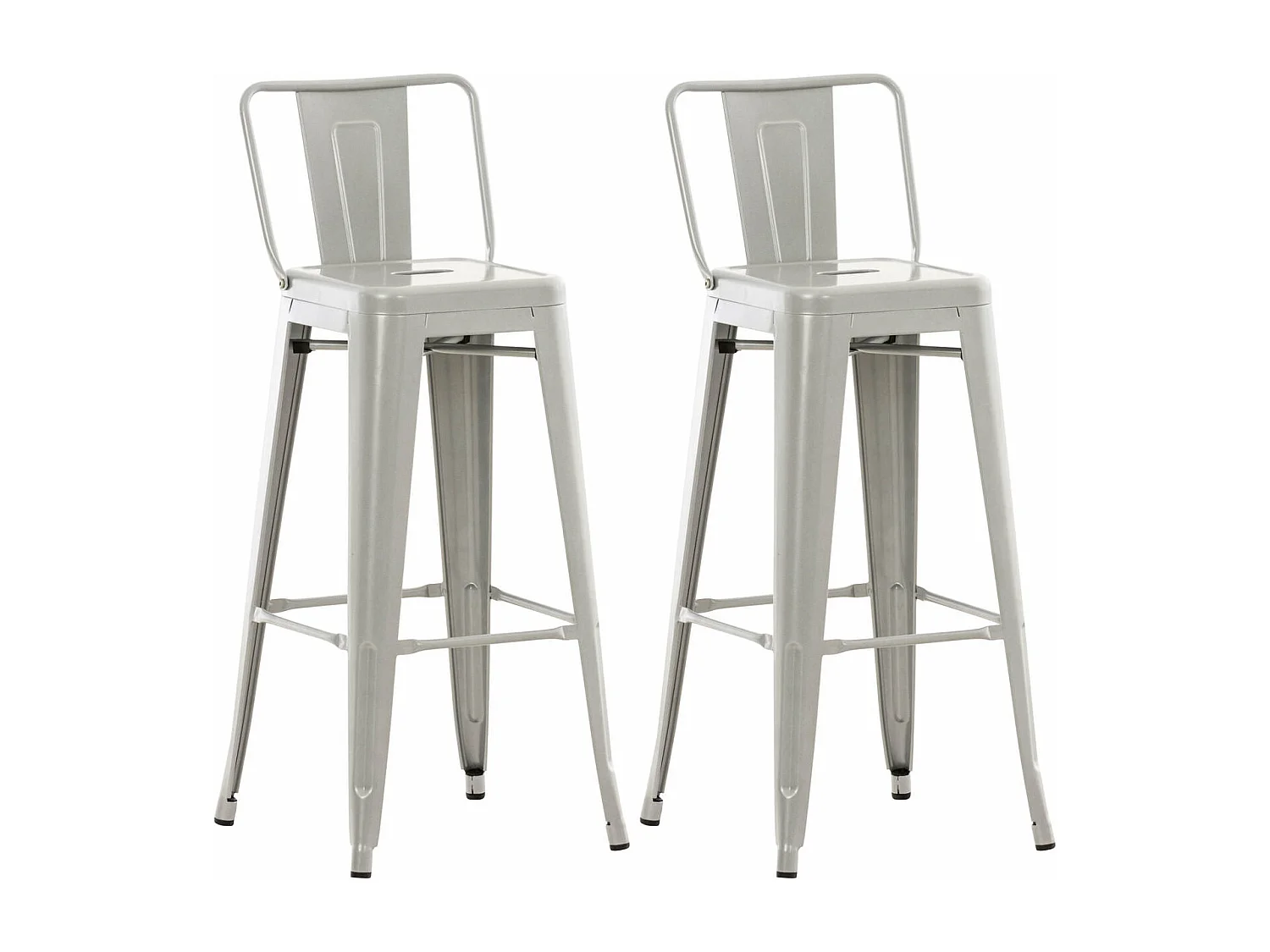 Lot de 2 tabourets métal grise 44 x 43 x 96 cm 10_0000967