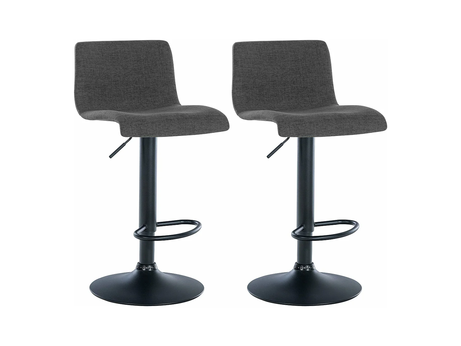 Lot de 2 tabourets métal grise 39 x 36 x 84 cm 10_0004052